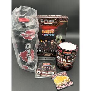 G Fuel Naruto Akatsuki Blood Collector's Box Tub 24oz Metal Shaker Cup + Sticker